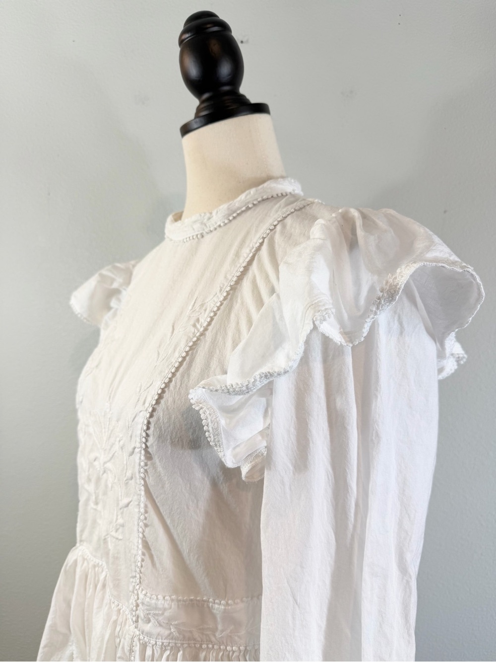 Banana Republic Esme Embroidered Mini Dress XS White Bridal Cottagecore Spring - Picture 4 of 15